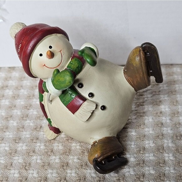 Coldwater Creek Vintage Set of4 Skating Snowmen Christmas Figurine Decorations - Picture 2 of 11
